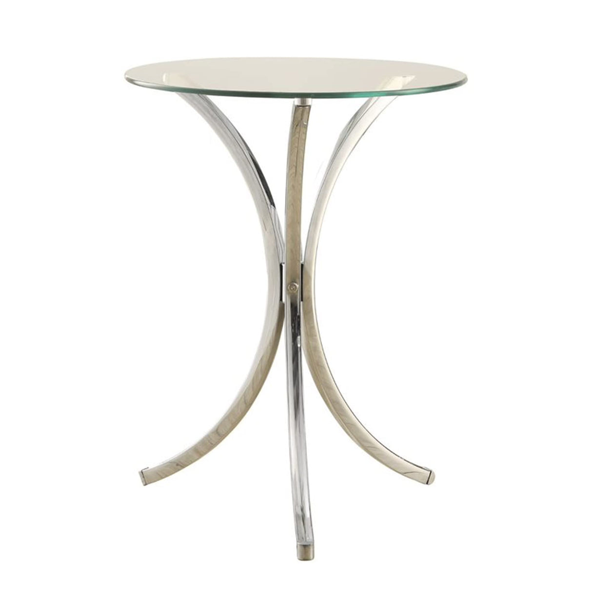 Eloise Round Accent Table with Curved Legs Chrome