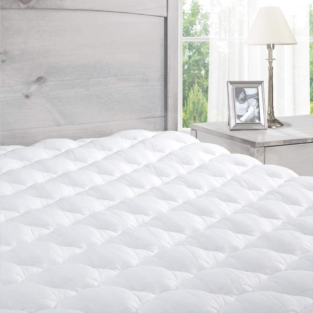 Pillow Top Queen Mattress Topper for Back Pain Relief - Cooling Queen Mattress