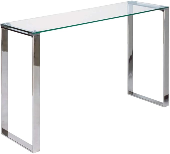 Polished Stainless Steel Legs and Durable Glass Top, Modern Home Furniture