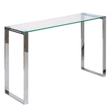 Polished Stainless Steel Legs and Durable Glass Top, Modern Home Furniture