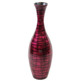 24.4"x7.87" Lacquer Bamboo Vase with Line Accent