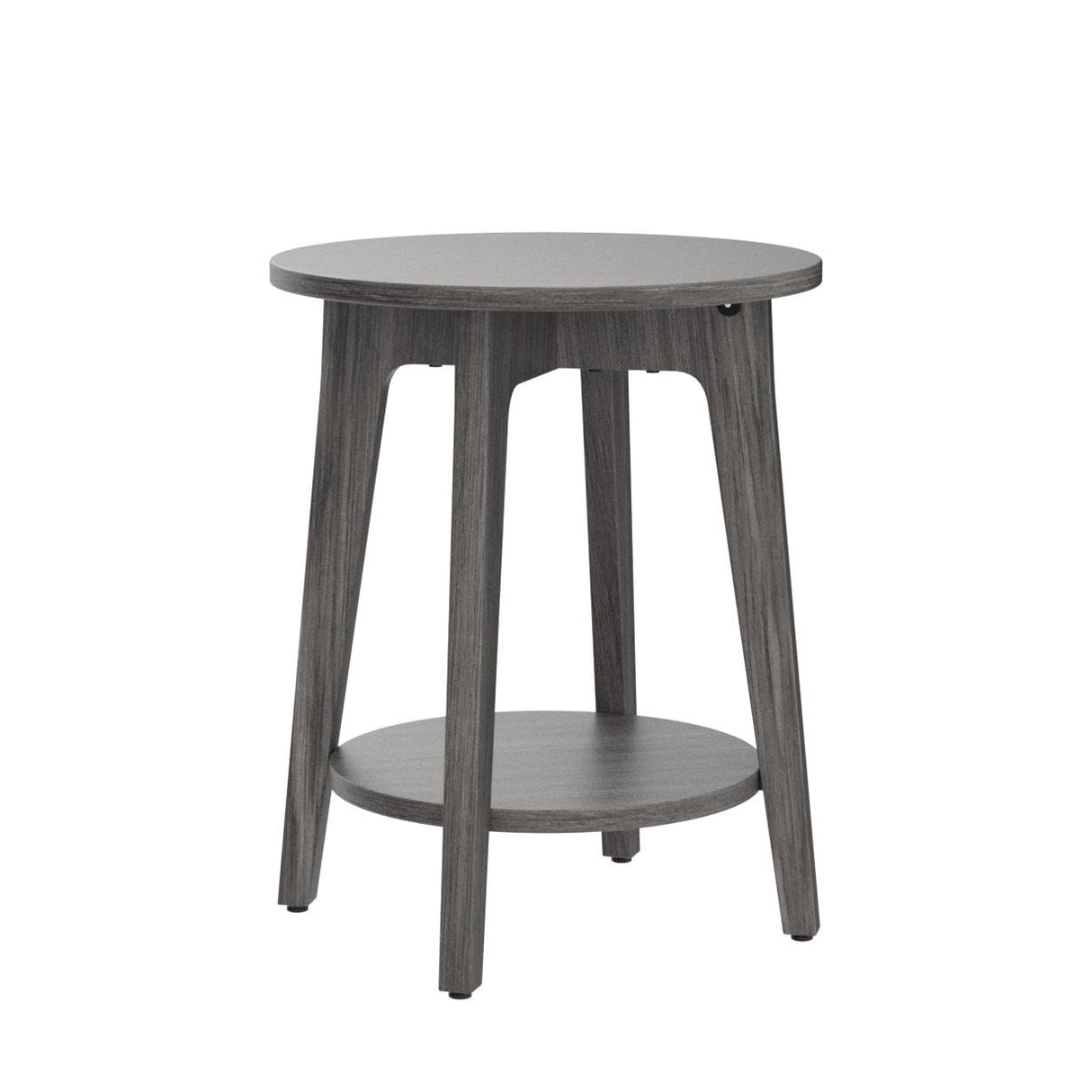 Side Table, Small Round End Table with Lower Shelf, Nightstand for Small Spaces