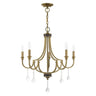 Lighting 5 Lt Antique Brass Chandelier
