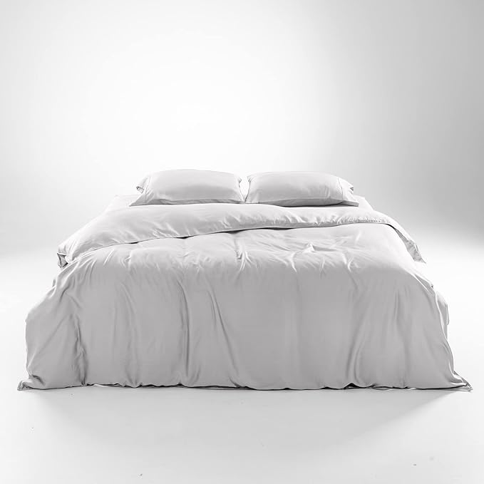 Luxury 100% Lyocell Eucalyptus Duvet Cover Set King Size, Tencel 3PC Vegan Bedding Set