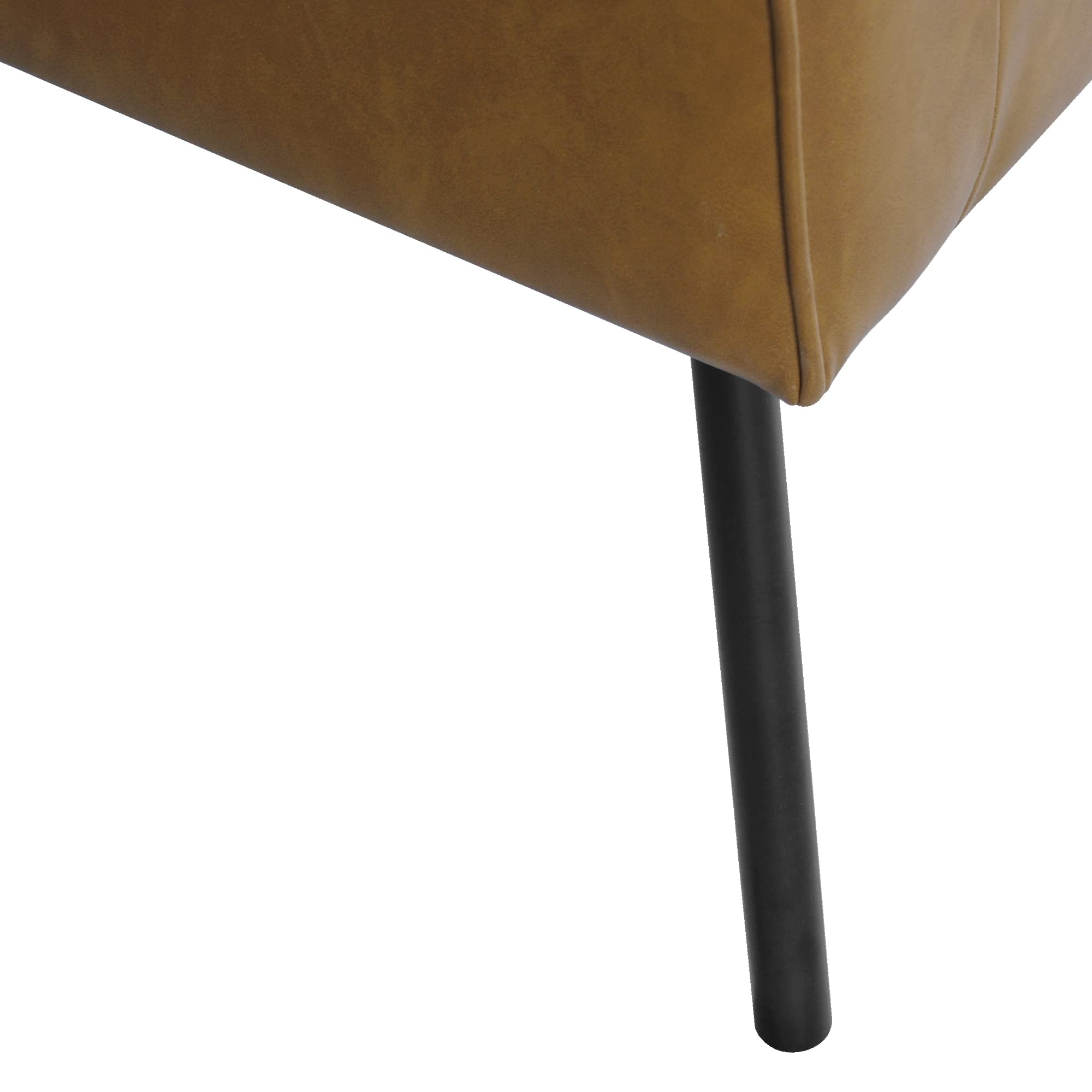 Modern Accent Chair, Home Décor, Accent Chairs for Living Room & Bedroom, Fabric Reading Living Room Side Chair, Single Sofa with Lounge Seat and Metal Legs- Carmel Faux Leather