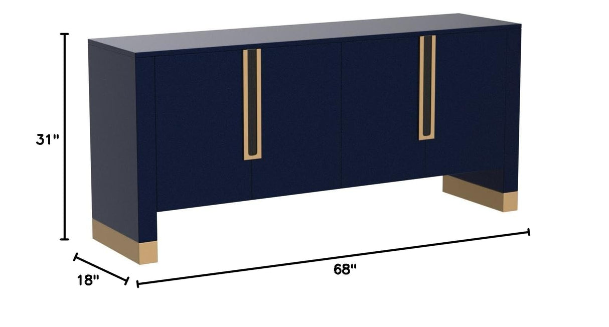 Florence Collection Modern | Contemporary Sideboard/Buffet with Gold Finished Base,