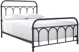 Nashburg Farmhouse Industrial Queen Metal Bed with Powdercoated Finish,