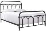 Nashburg Farmhouse Industrial Queen Metal Bed with Powdercoated Finish,