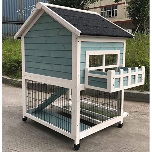 Flyline Garden Window Wooden Rabbit Hutch Cage Guinea Pig House Ferret Chinchilla