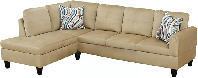 Sectional Couches for Living Room 2 Pieces Modern Sectional Sofa with Right Chaise