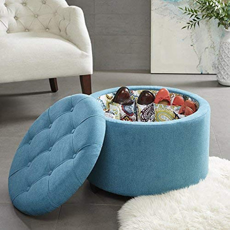 Sasha Round Ottoman with Shoe Holder Insert