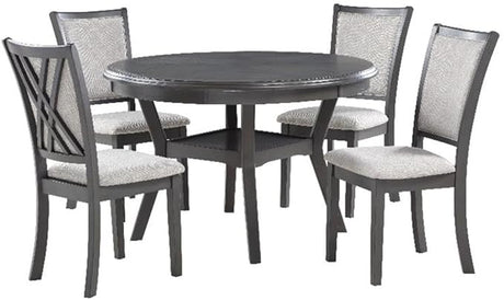 Amy 5-Piece Counter Dining Table Set, Beige and Brown