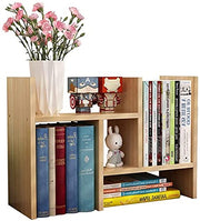 Small Bookshelf for Bedroom Natural Wooden Desk Bookshelf, Office Shelf
