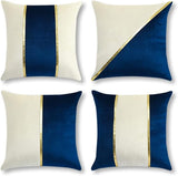 Throw Pillow Cover 18x18 Inches Velvet Decorative Pillow Covers Gold Striped