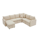 Sectional Sleeper Sofa with Pull Out Bed, U Shaped Sectional Couches