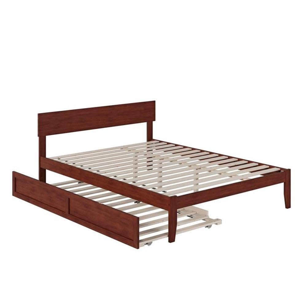 with Twin Extra Long Trundle in Walnut