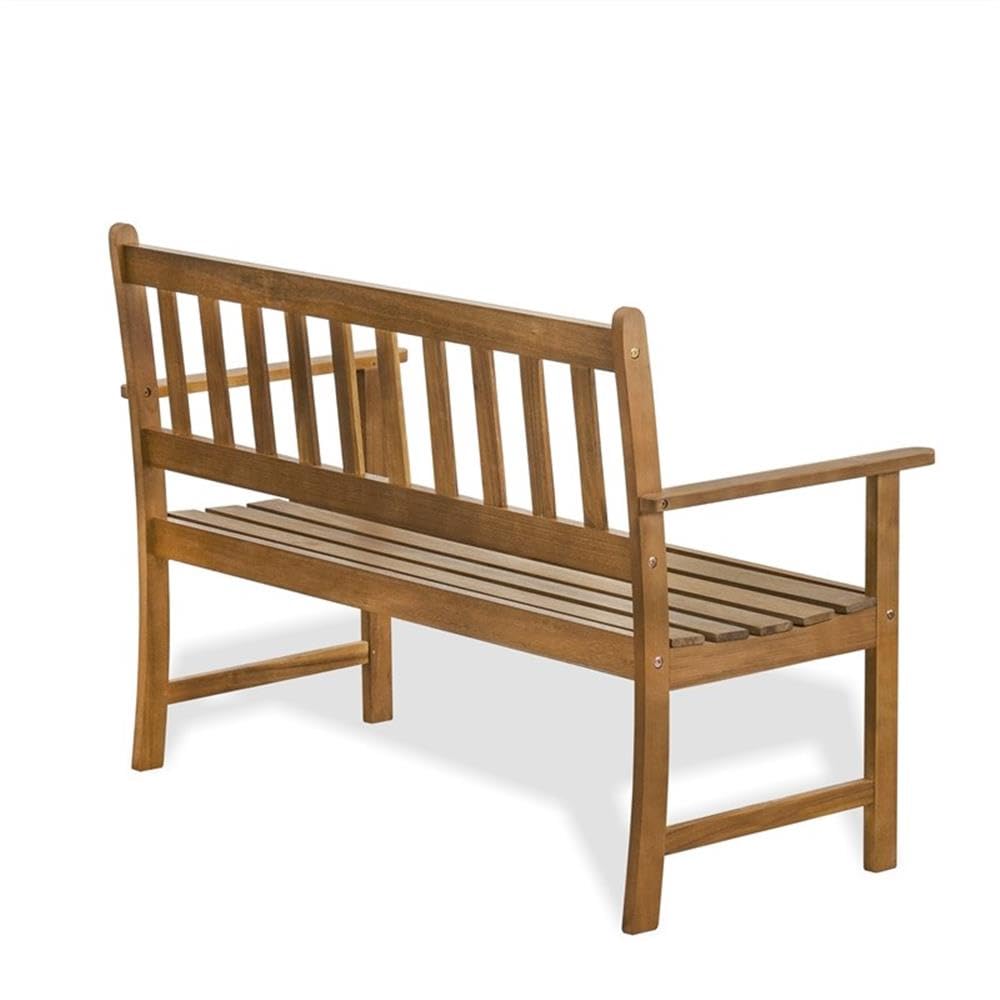 BBTB0NA Belmont Wooden Patio Bench with Backrest - Acacia Wood, 48x22x33 Inch