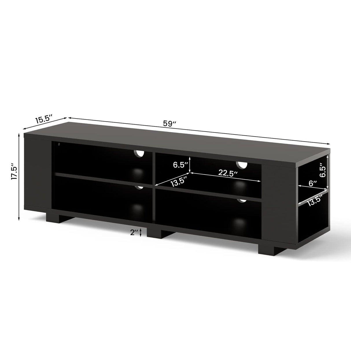 Wood TV Stand for TVs up to 65 Inch Flat Screen, Modern Entertainment Center