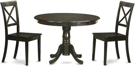 HLBO5-CAP-W 5 Piece Kitchen Table Set for 4 Includes a Round Dining Table with Pedestal and 4 Dining