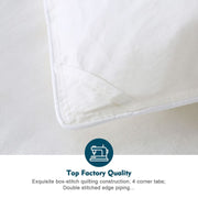 Oaken-Cat Feathers Down Comforter California King - 100% Organic Cotton Quilted Medium Warm All Seasons Duvet Insert or Stand-Alone Comforter (104x96, Ivory White)
