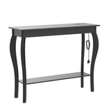 Console Table with Outlets and USB Ports, Narrow Sofa Table,