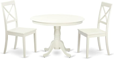 HLBO5-CAP-W 5 Piece Kitchen Table Set for 4 Includes a Round Dining Table with Pedestal and 4 Dining