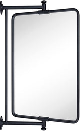 Chrome Rounded Rectangle Pivot Bathroom Mirror 14 x 22 Inch