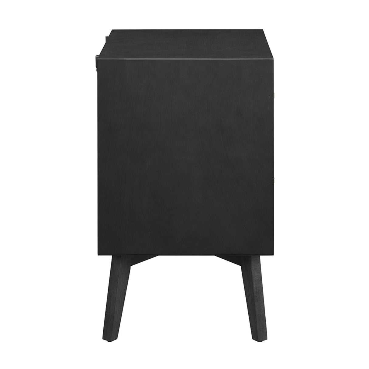 Metro Two Drawer Nightstand Bed Side Table, Black