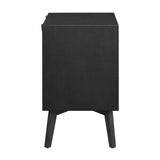 Metro Two Drawer Nightstand Bed Side Table, Black