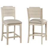 Furniture Hillsdale Clarion Round Counter Height Open Back Stools, Distressed Gray/Sea