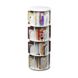 & Design 4 Tier 360° Rotating Stackable Shelves Bookshelf Organizer (White)