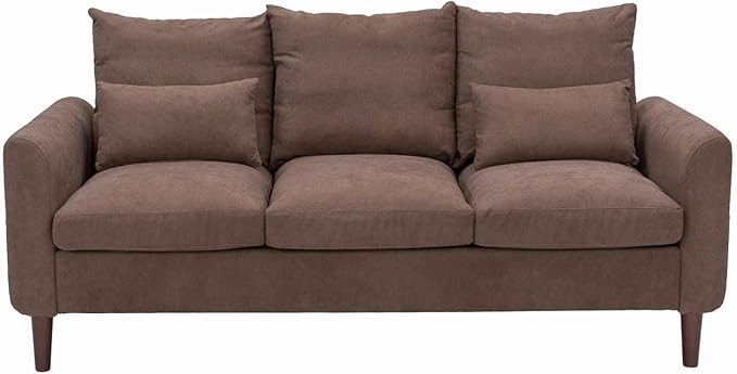 Sectional Sofa 3 Seat Couch, Modern Sofa with Solid Wood Legs, Couches Sofas for