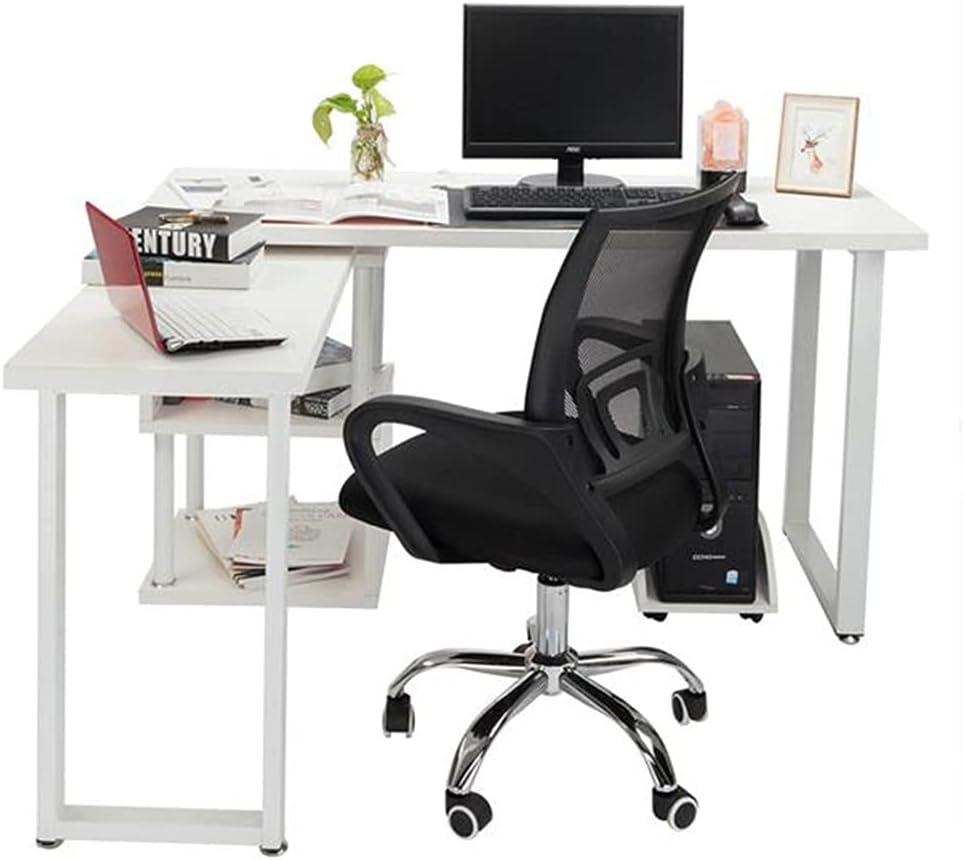 Office Computer Desk Chair Mid Back Executive Rolling Swivel Adjustable Task Chair Ergonomic Mesh Lumbar Support Desk with Armrest, Adjustable Height Black