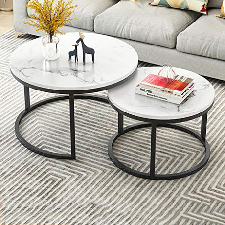 Simple Stackable Coffee Table,Living Room Round Nesting Tables