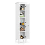 63" Tall Bathroom Storage Cabinet, Freestanding Narrow Linen Tower