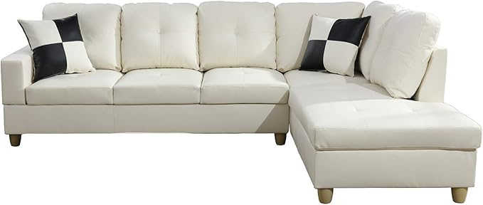 3 PCS Living Room Set, Sectional Sofa Set, L-Shape Couch in Home