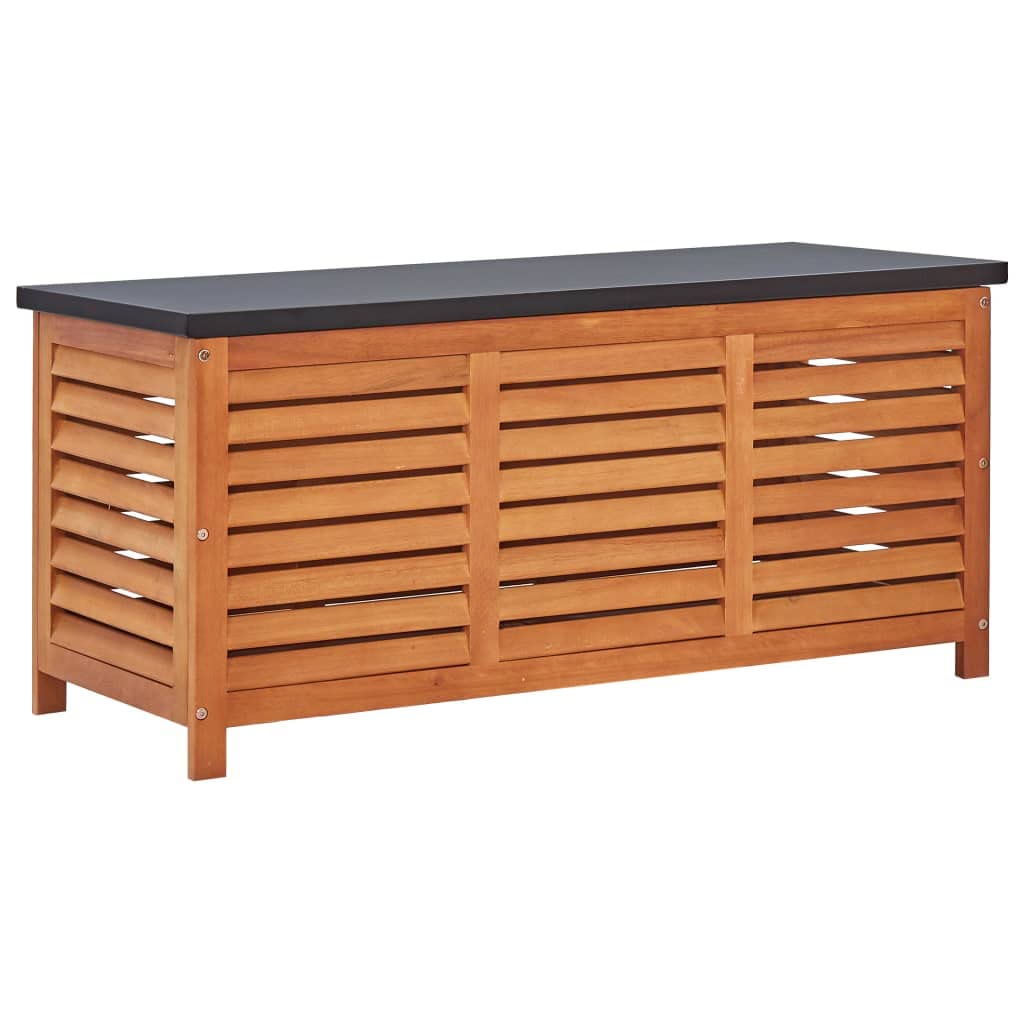 Rustic Solid Eucalyptus Garden Storage Box 46.1X19.7X21.7 in Indoor Outdoor