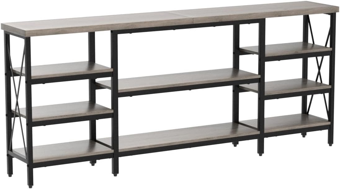 70 Inch Console Table, Extra Long & Sturdy Entryway Table with Metal,