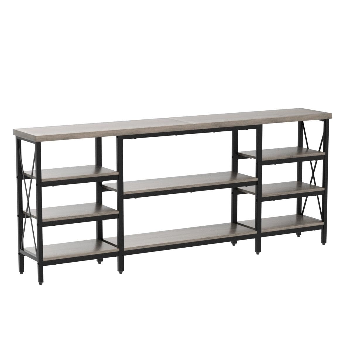 70 Inch Console Table, Extra Long & Sturdy Entryway Table with Metal,