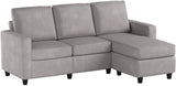 Convertible Sectional Sofa, L Shaped Couch with Linen Fabric, Reversible Couch for Small