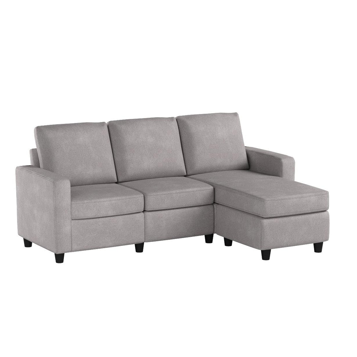 Convertible Sectional Sofa, L Shaped Couch with Linen Fabric, Reversible Couch for Small