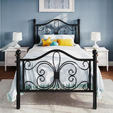 Twin Size Bed Frame for Kids,Metal Bed Frame with Butterfly Pattern Design Headboard