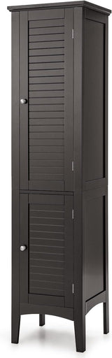 Storage Cabinet Bathroom High Cabinet with 5 Tier Storage Shelves, Freestanding Slim Cabinet,