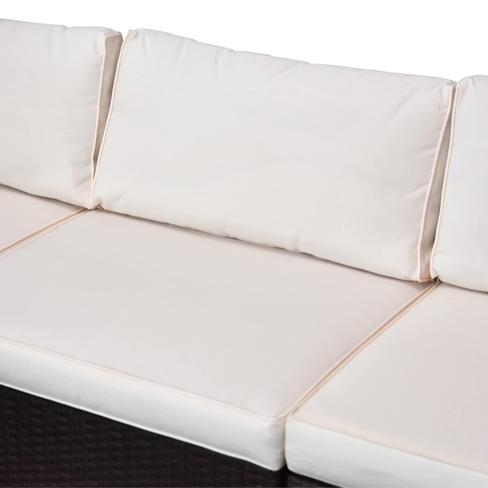 Piece Patio Furniture Set with CushioetSe Glass Coffee Table for Garden Backyard