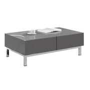 High Gloss Electroplated Coffee Table, 40" Wide Modern Minimalist Center Table