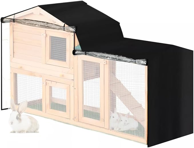 Heavy Duty Double 420D Decker Rabbit Hutch Cover Windproof Rectangular