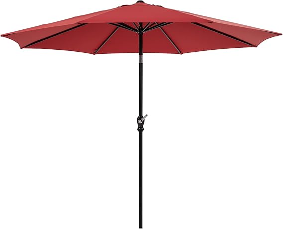 9FT Outdoor Patio Umbrella with Push Button Tilt and Crank