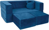 Modular Kids Sofa for Toddler and Baby Playroom/Bedroom Furniture (Navy Blue) with Bonus Pillow