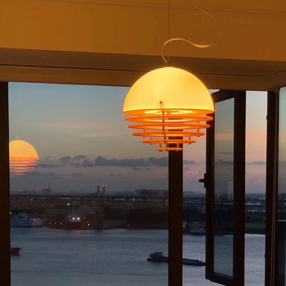 Orange Kitchen Pendant Light - 12 Inch Sunset Farmhouse Fixture