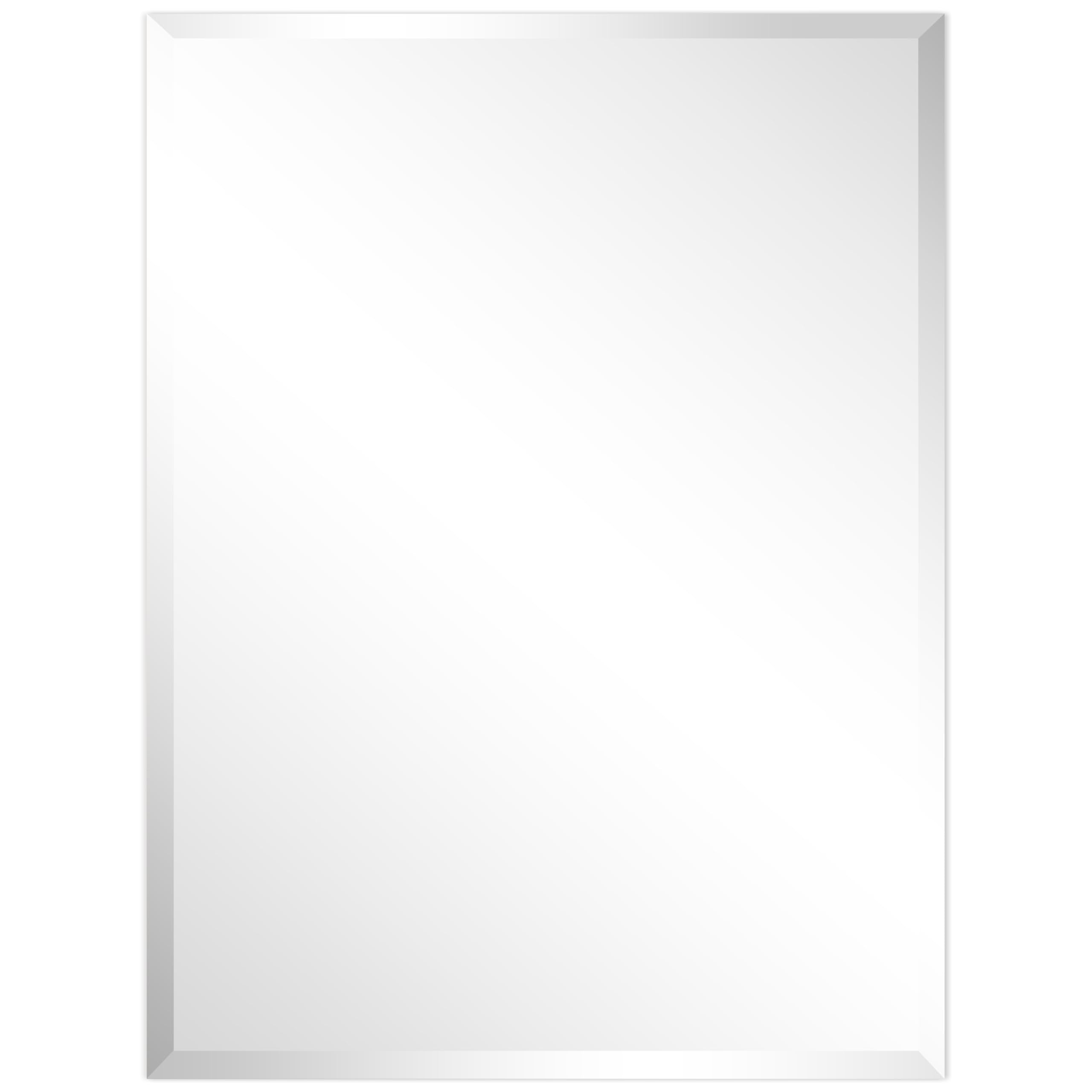 Frameless Beveled Wall Mirror, Rectangular  Beveled Edge